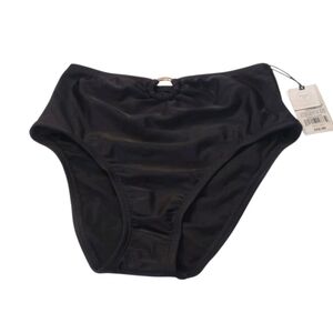 Shade & Shore Womens Black High-Waisted Bikini Bottom NWT Small High Leg